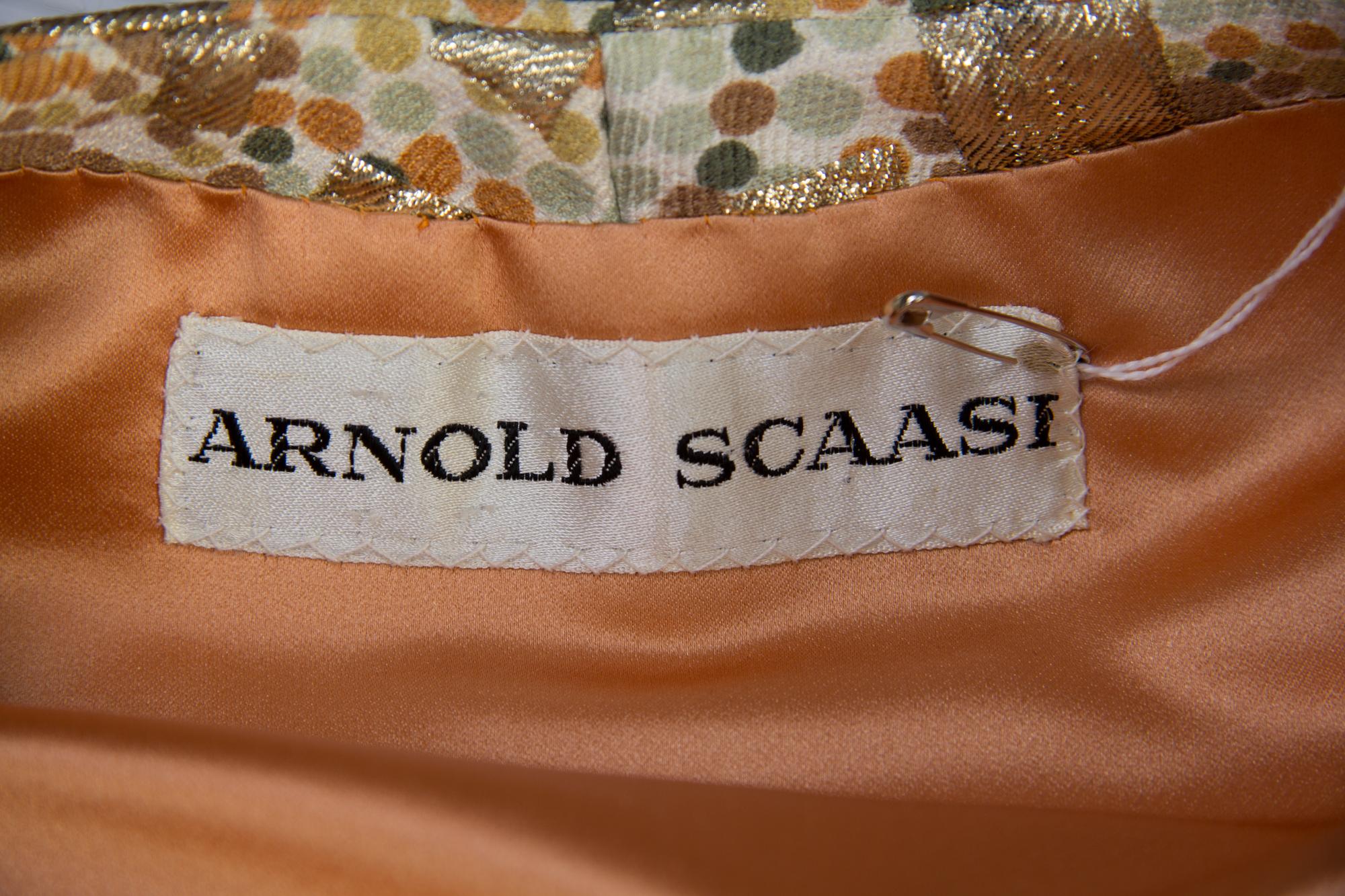 An Scaasi Peach Patterned Skirt Ensemble,