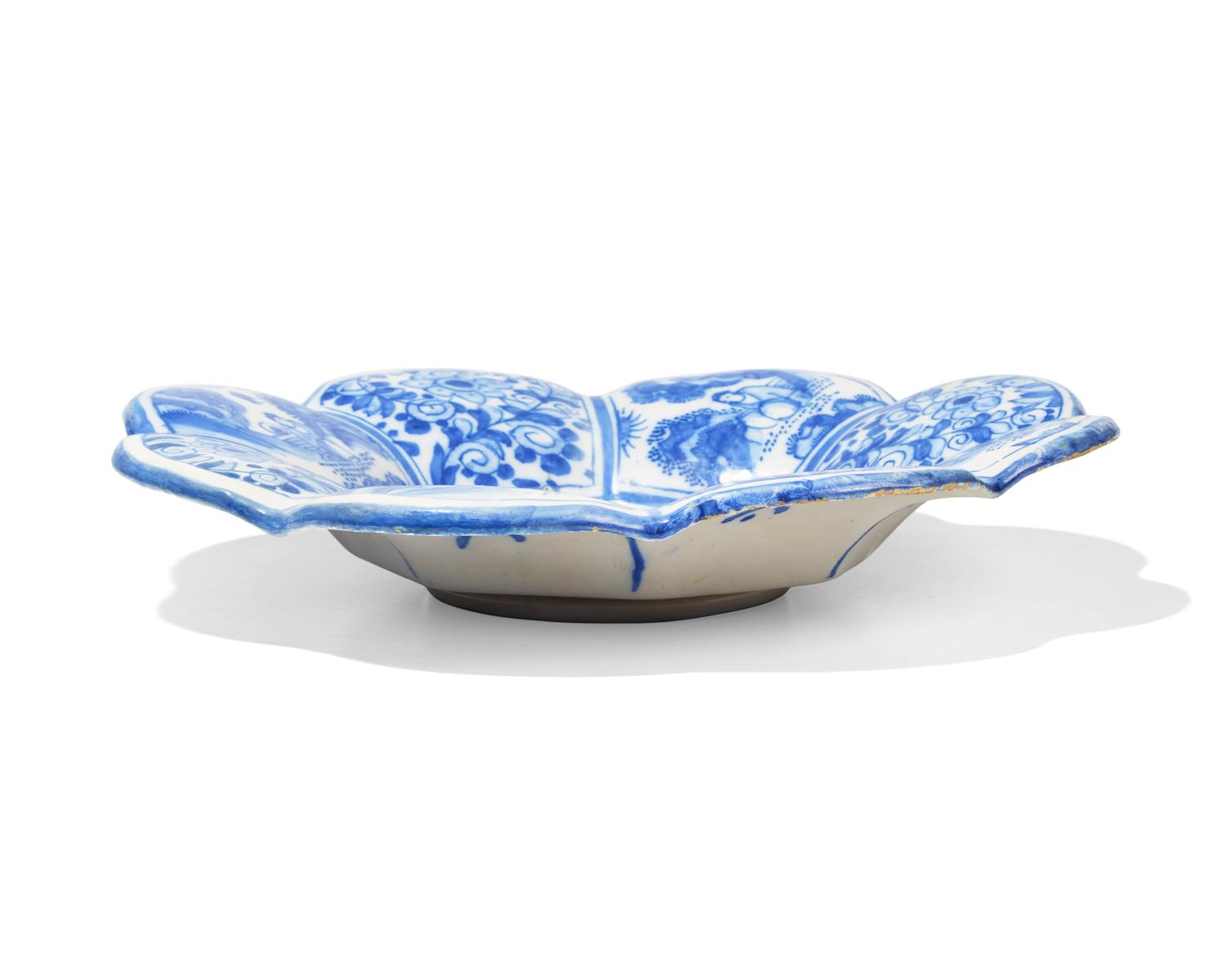 A Dutch Delft "Chinoiserie" lobed bowl, 18th century