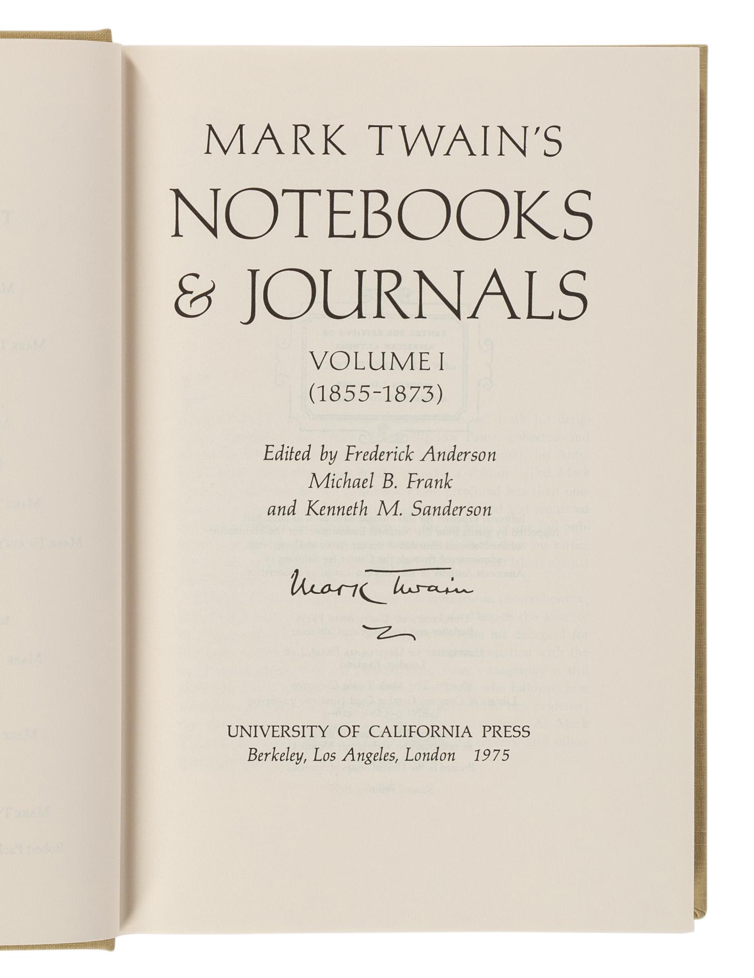 CLEMENS, Samuel Langhorne ("Mark Twain") (1835-1910). A group of reference works, comprising: