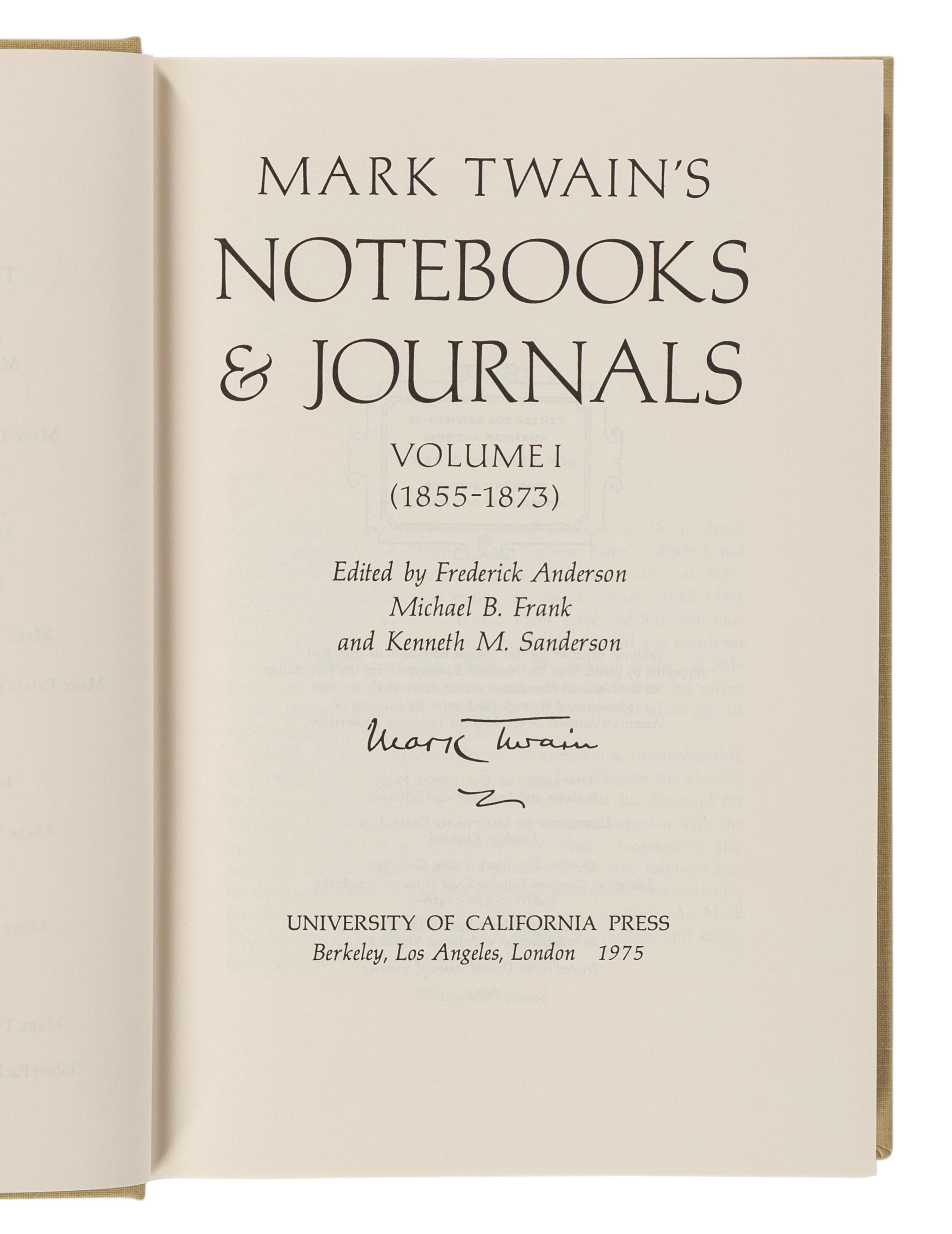 CLEMENS, Samuel Langhorne ("Mark Twain") (1835-1910). A group of reference works, comprising: