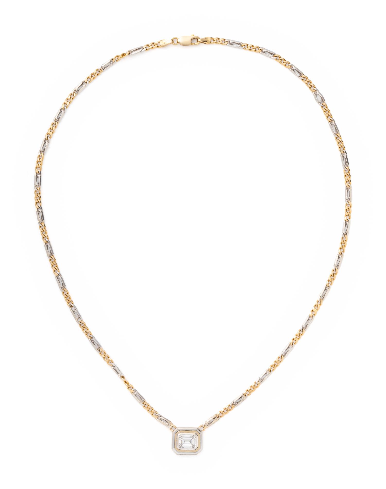 BICOLOR GOLD AND DIAMOND NECKLACE