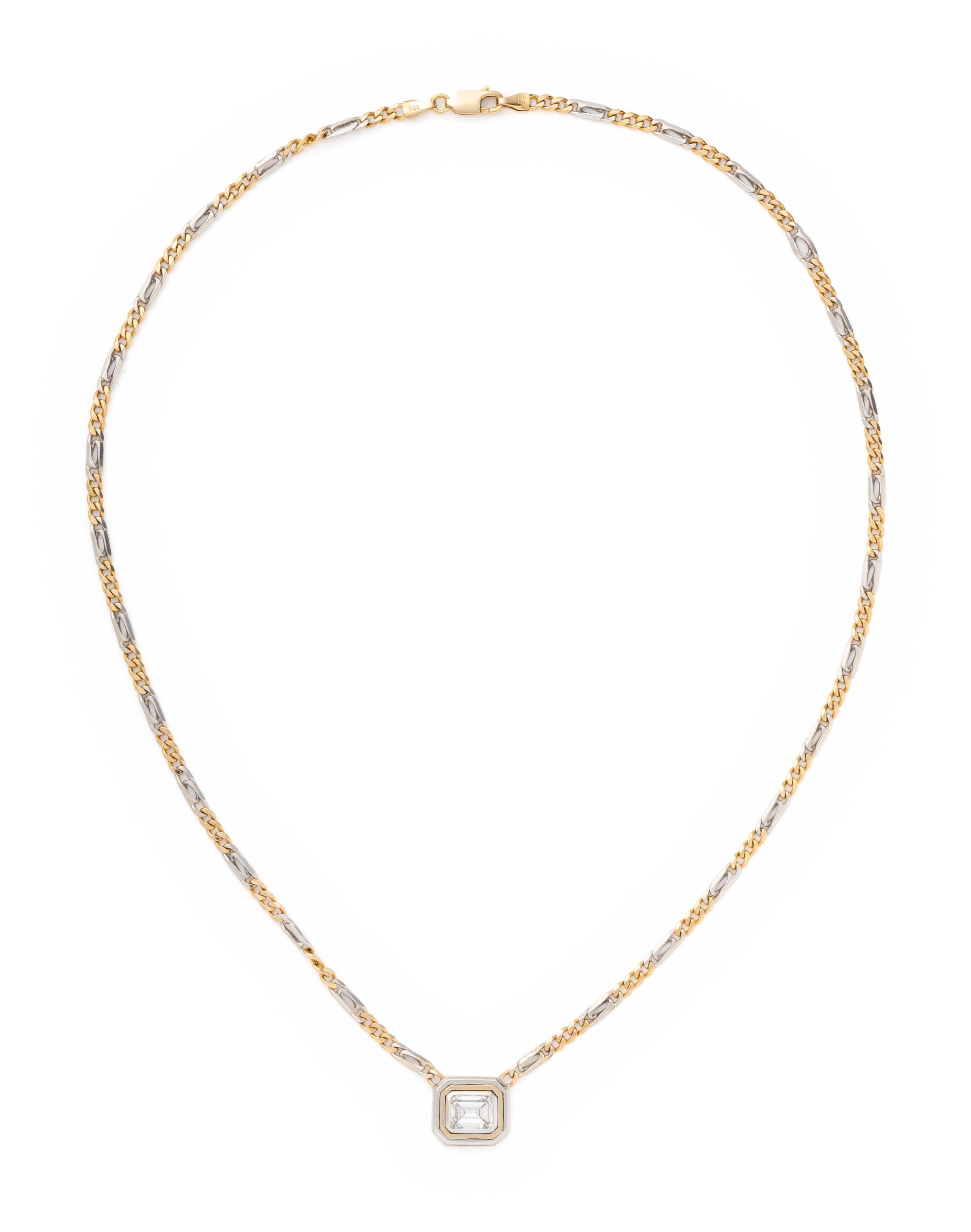 BICOLOR GOLD AND DIAMOND NECKLACE