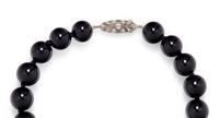 ONYX BEAD AND DIAMOND CHOKER NECKLACE