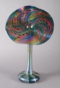 A Charles Lotton Jack-in-the-Pulpit Glass Vase, Height 16 inches.