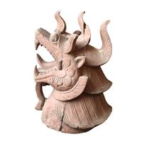 A Carved Wood Dragon Finial 8" W x 12" D x 18" H — Japan, 19th Century