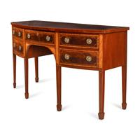 A George III Style Mahogany and Satinwood-Inlaid Sideboard