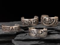 Hopi Silver Overlay Cuff Bracelets