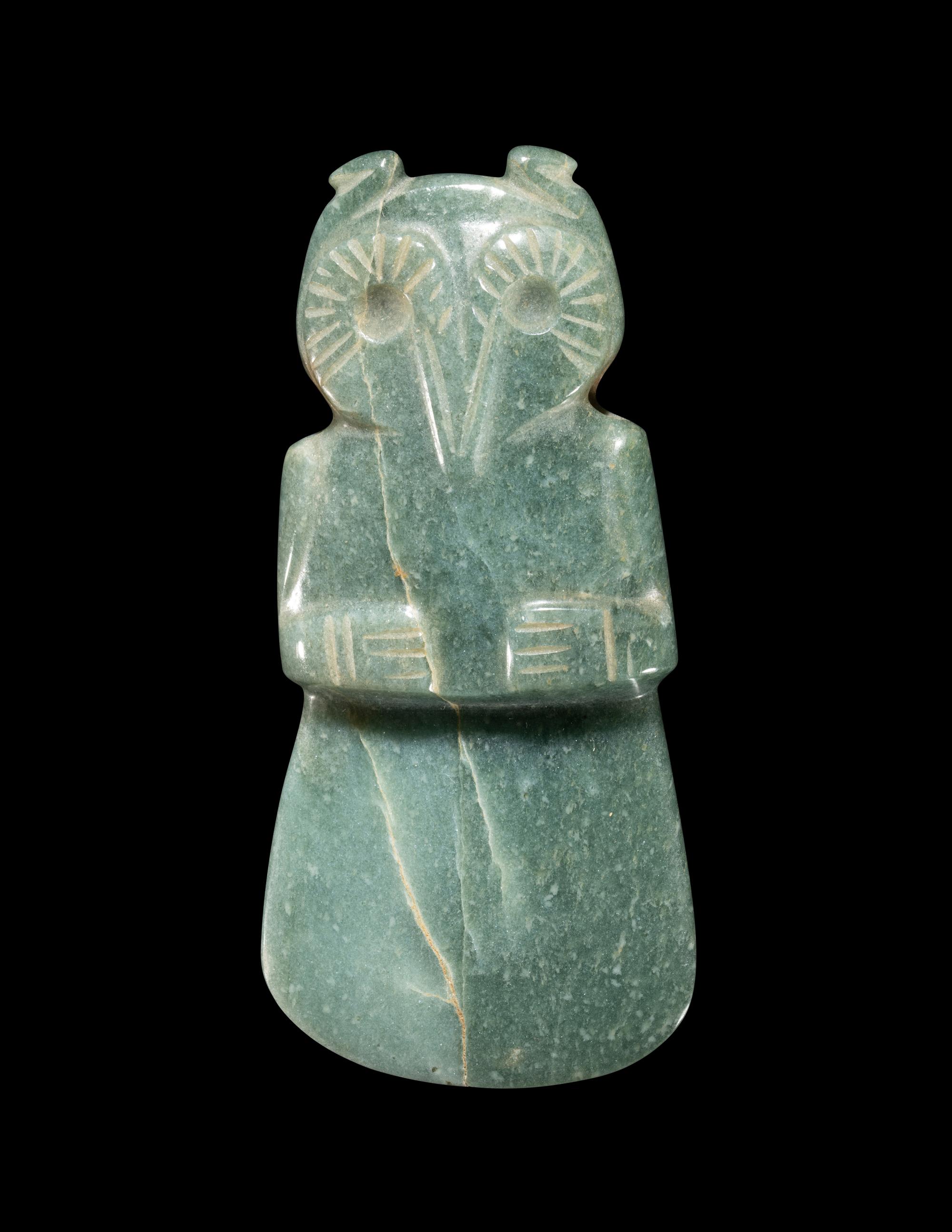 A Costa Rican Jade Owl Celt Pendant