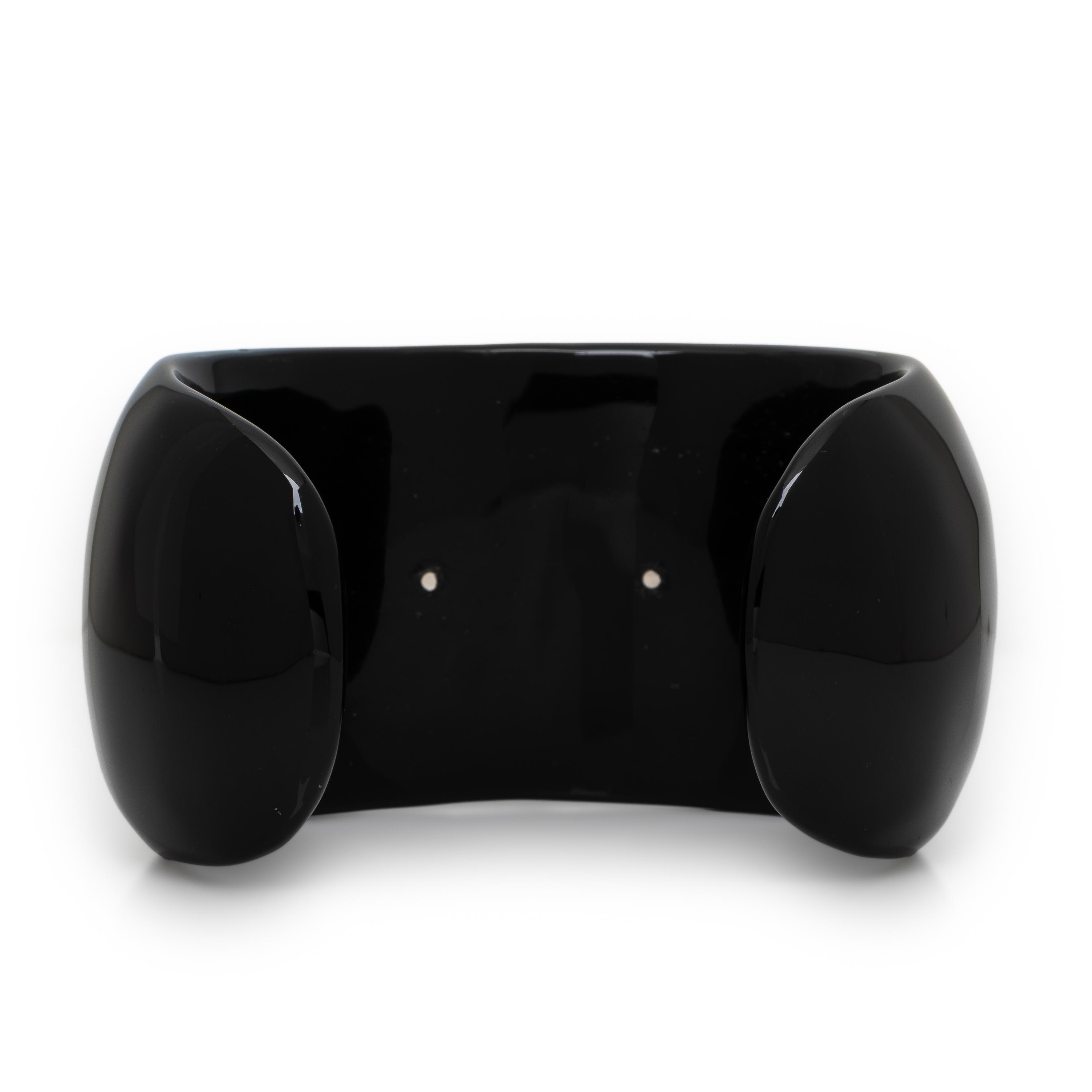 Onyx, Diamond, and Cultured Pearl Cuff Bracelet