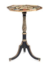 A George III Polychrome Painted and Parcel-Gilt Side Table