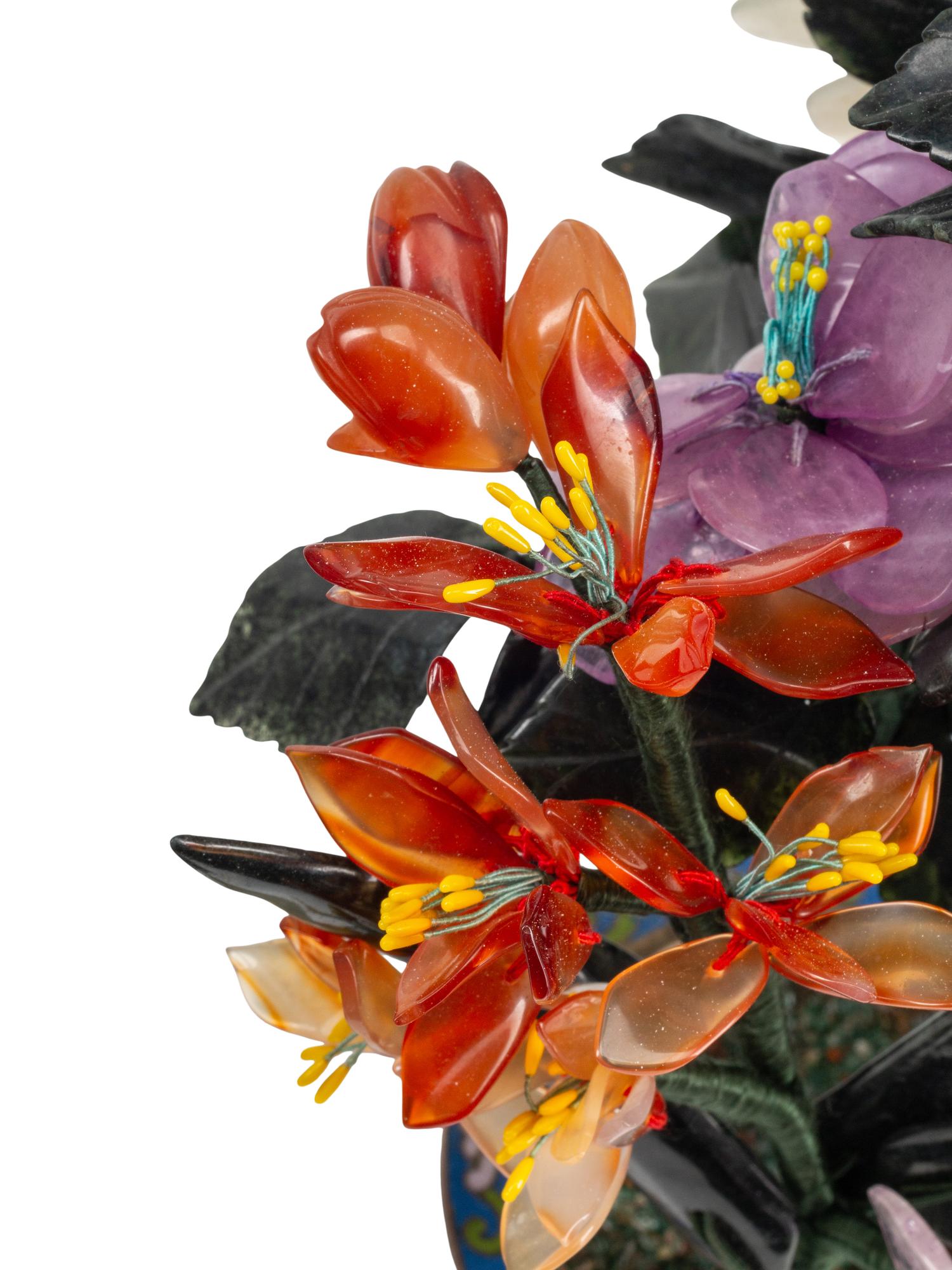 Six Pairs of Chinese Hardstone Models of Flowering Trees