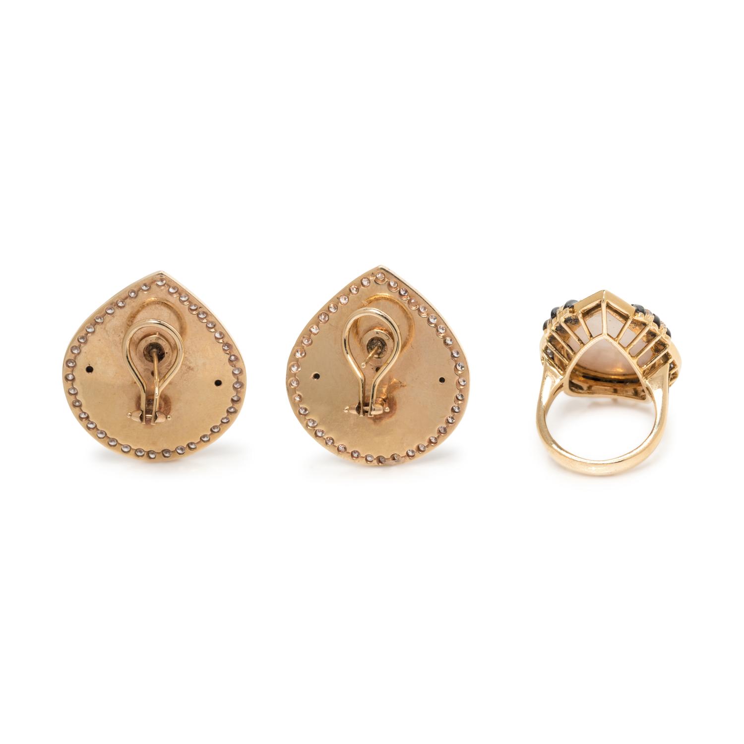 COLLECTION OF CULTURED MABE PEARL AND DIAMOND JEWELRY
