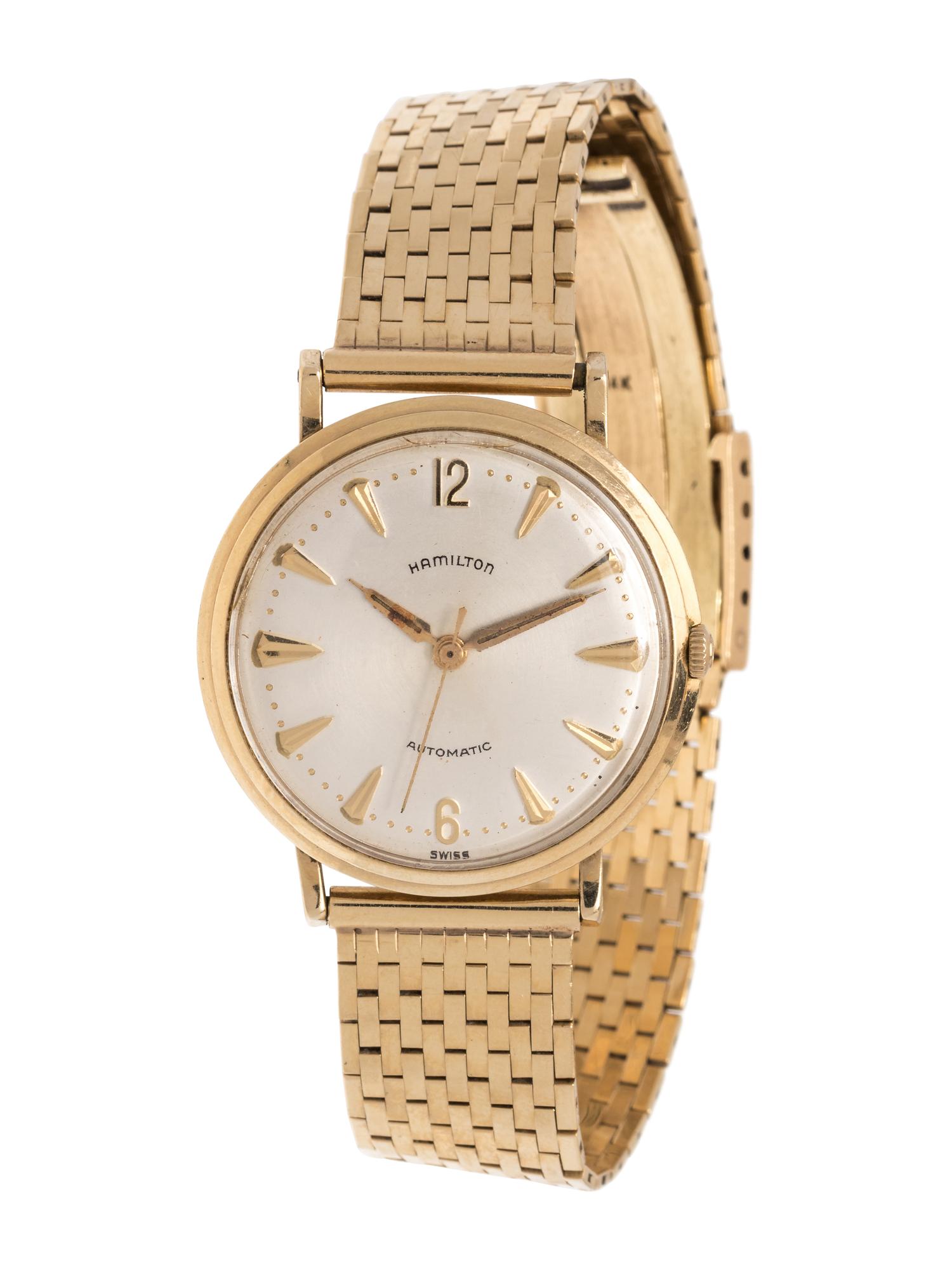 HAMILTON, VINTAGE, 14K YELLOW GOLD WRISTWATCH