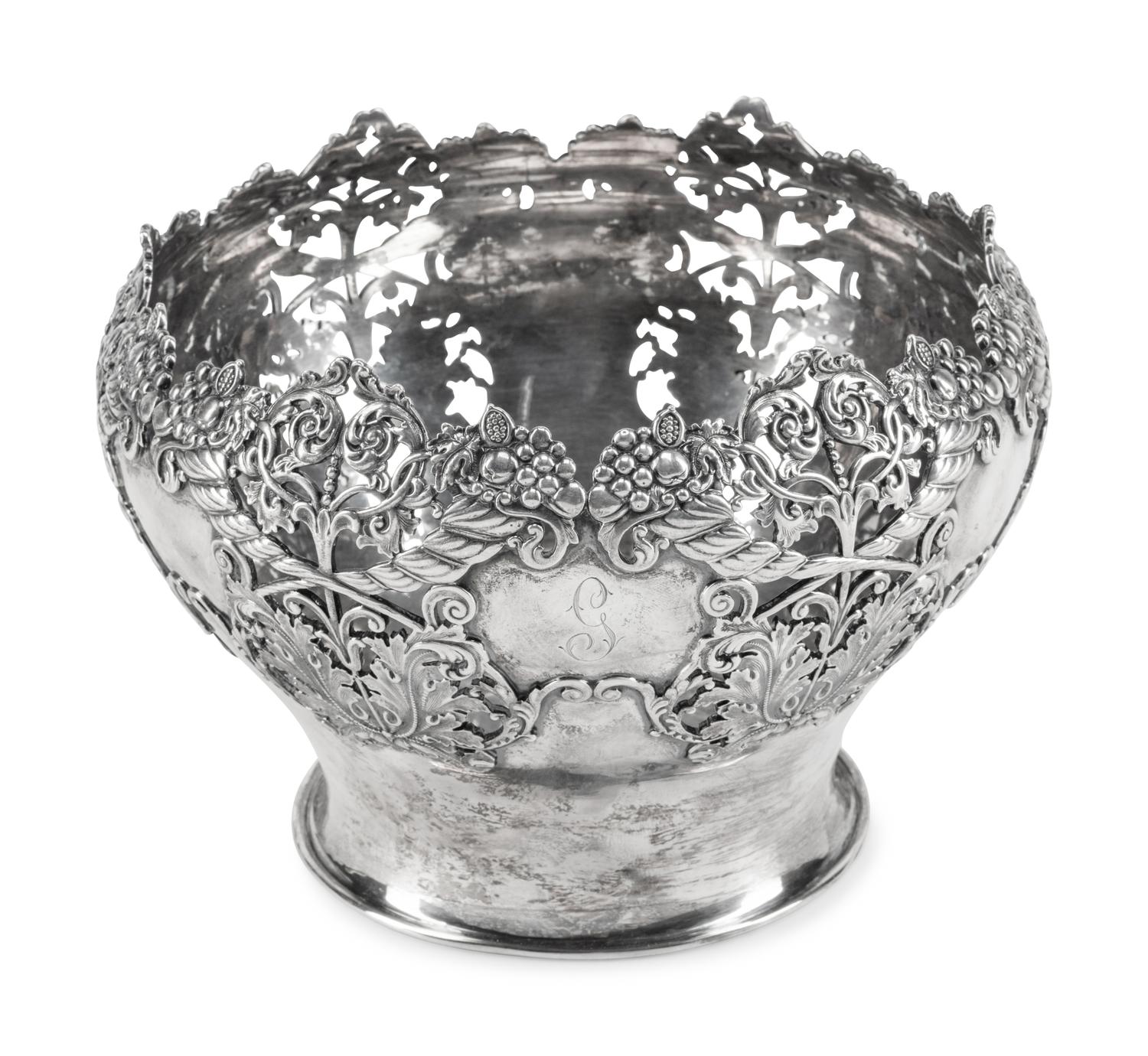 An American Silver Vase with Reticulated Rim