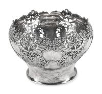 An American Silver Vase with Reticulated Rim