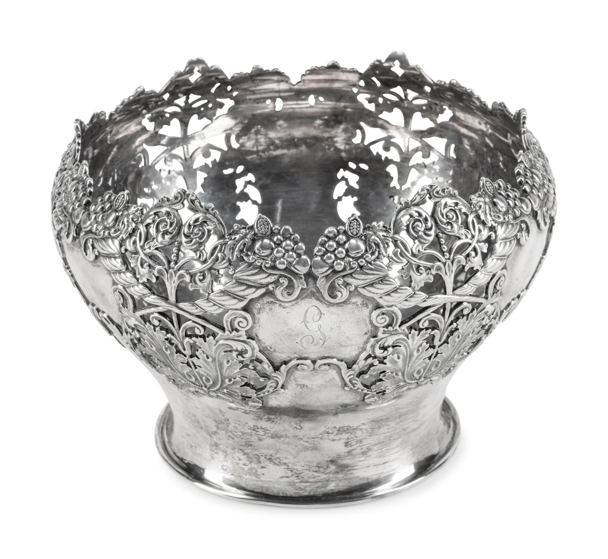 An American Silver Vase with Reticulated Rim