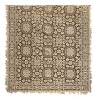 Two Jacquard Woven Cotton and Wool Coverlets