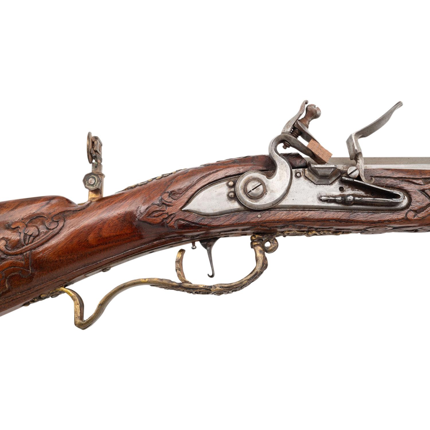 Contemporary Flintlock Jaeger Rifle in the Style of Johann Gratzl
