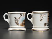 Two Tradesman's Porcelain Occupational Shaving Mugs