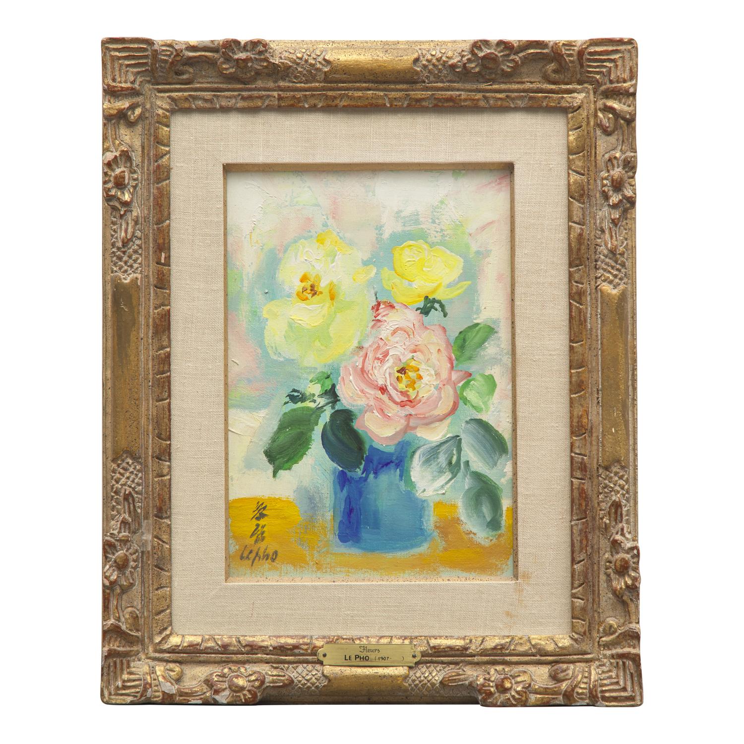 Le Pho 黎譜 (French/Vietnamese, 1907-2001) — Roses au Vase Bleu