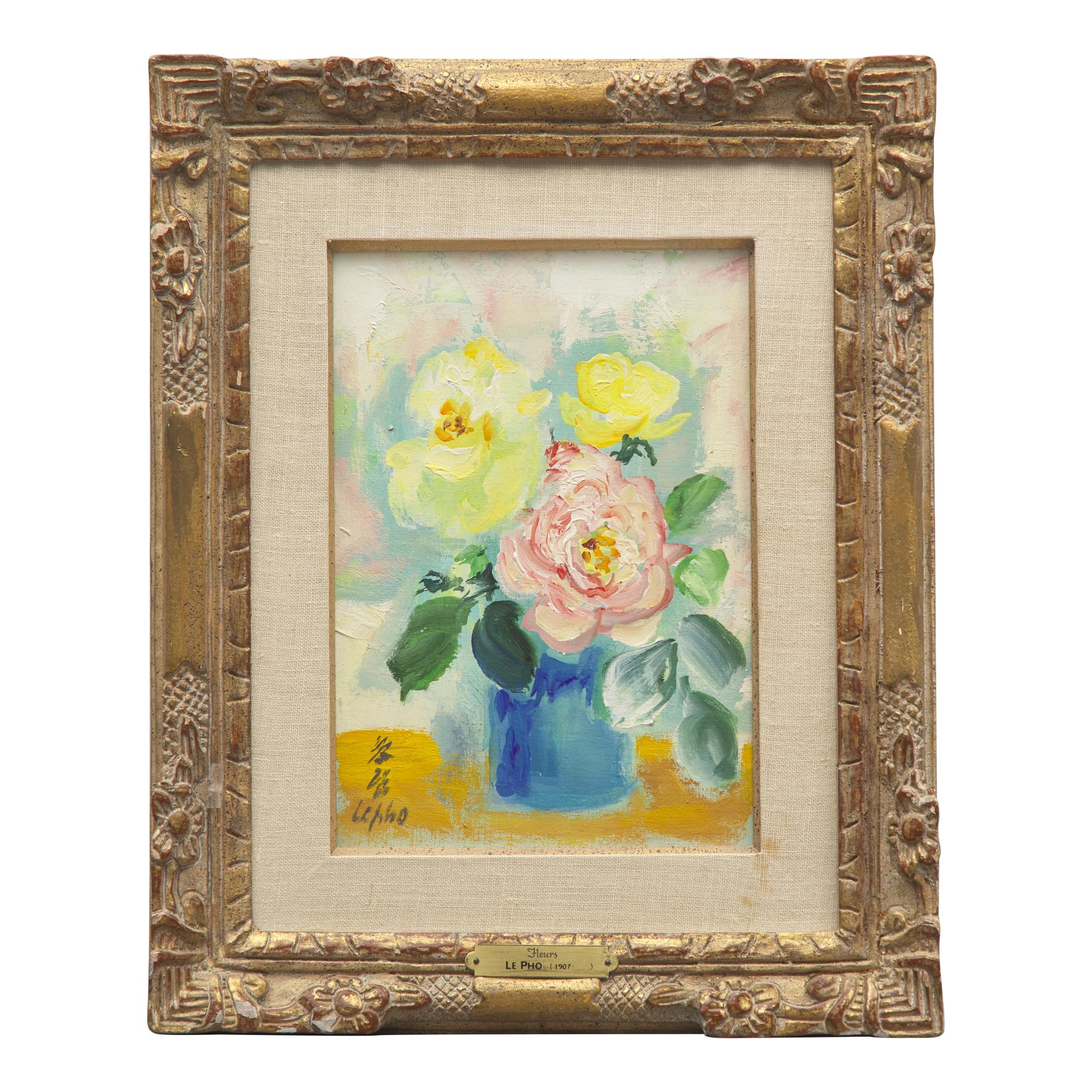 Le Pho 黎譜 (French/Vietnamese, 1907-2001) — Roses au Vase Bleu