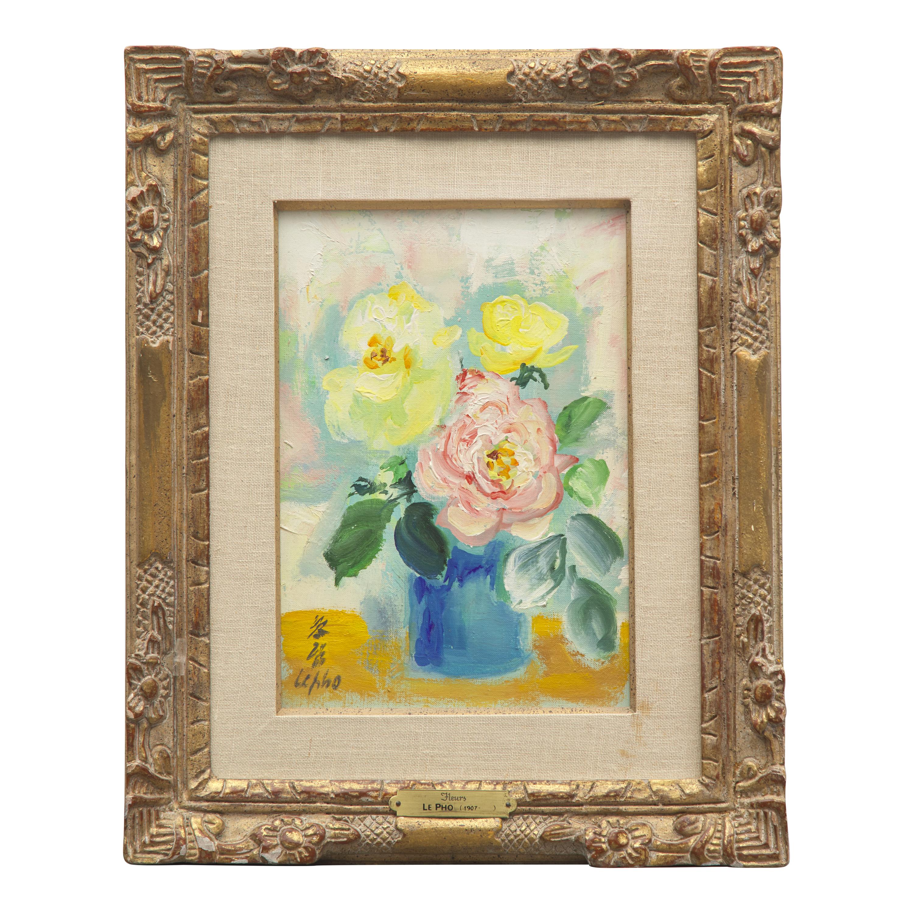 Le Pho 黎譜 (French/Vietnamese, 1907-2001) — Roses au Vase Bleu
