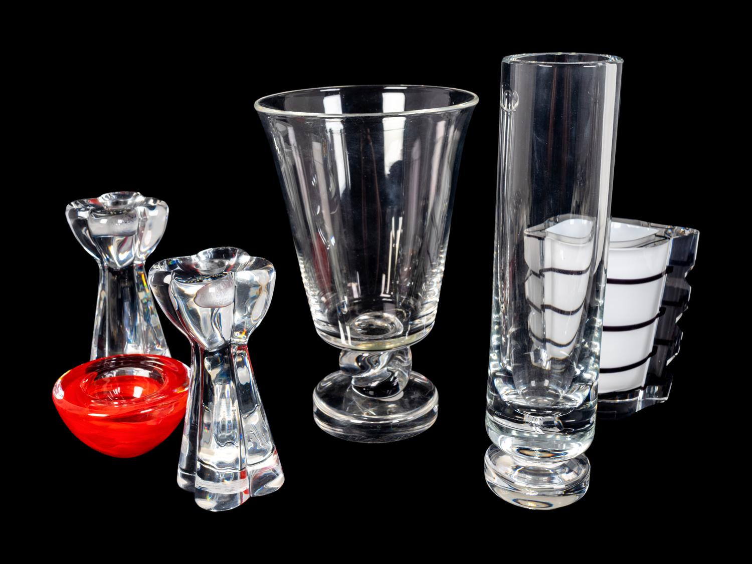 Six Contemporary Glass Table Articles