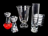 Six Contemporary Glass Table Articles