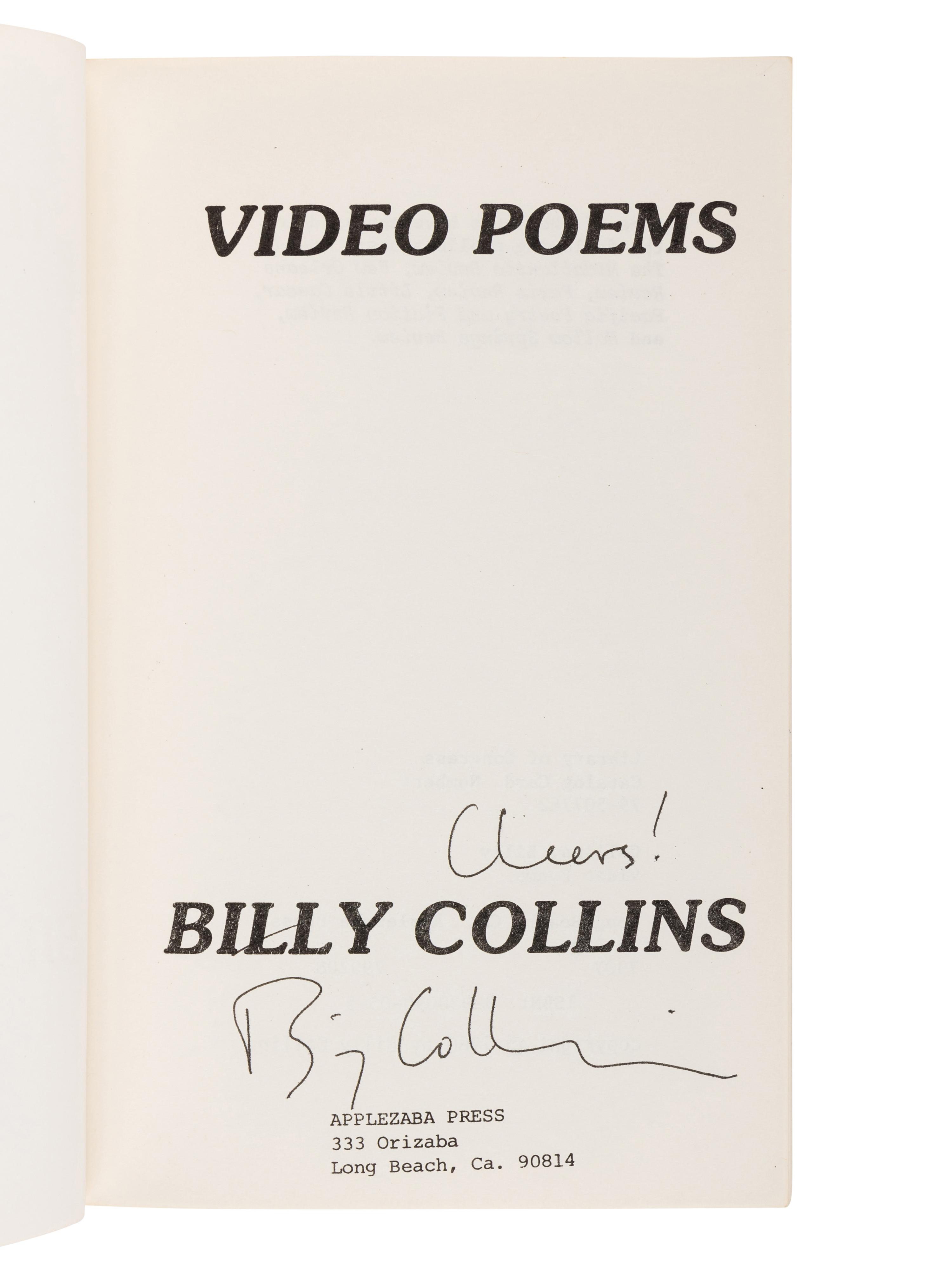 COLLINS, Billy (b. 1941). Questions About Angels . New York: William Morrow and Company, Inc., 1991.