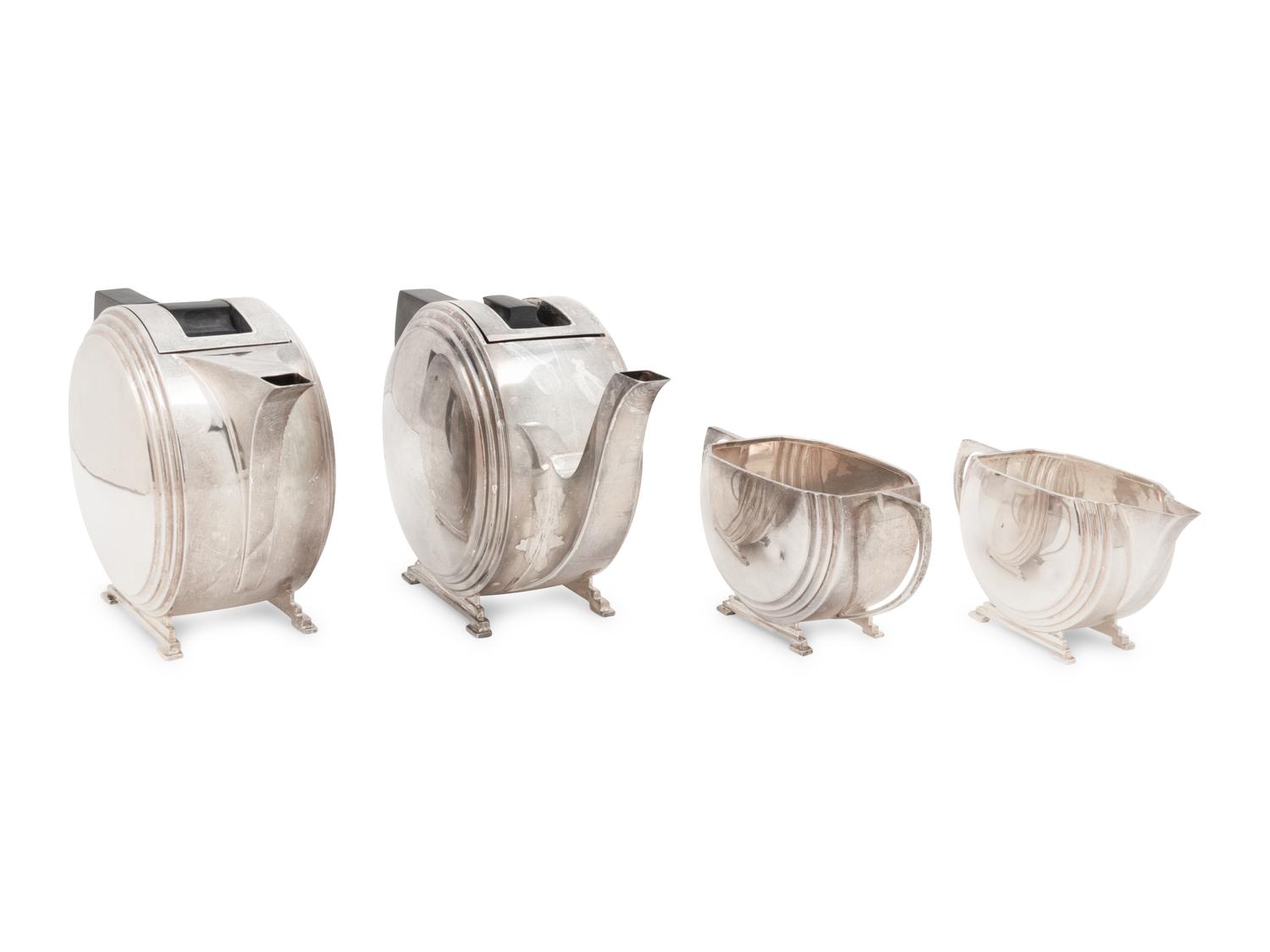 An English Silver Four-Piece Tea Service