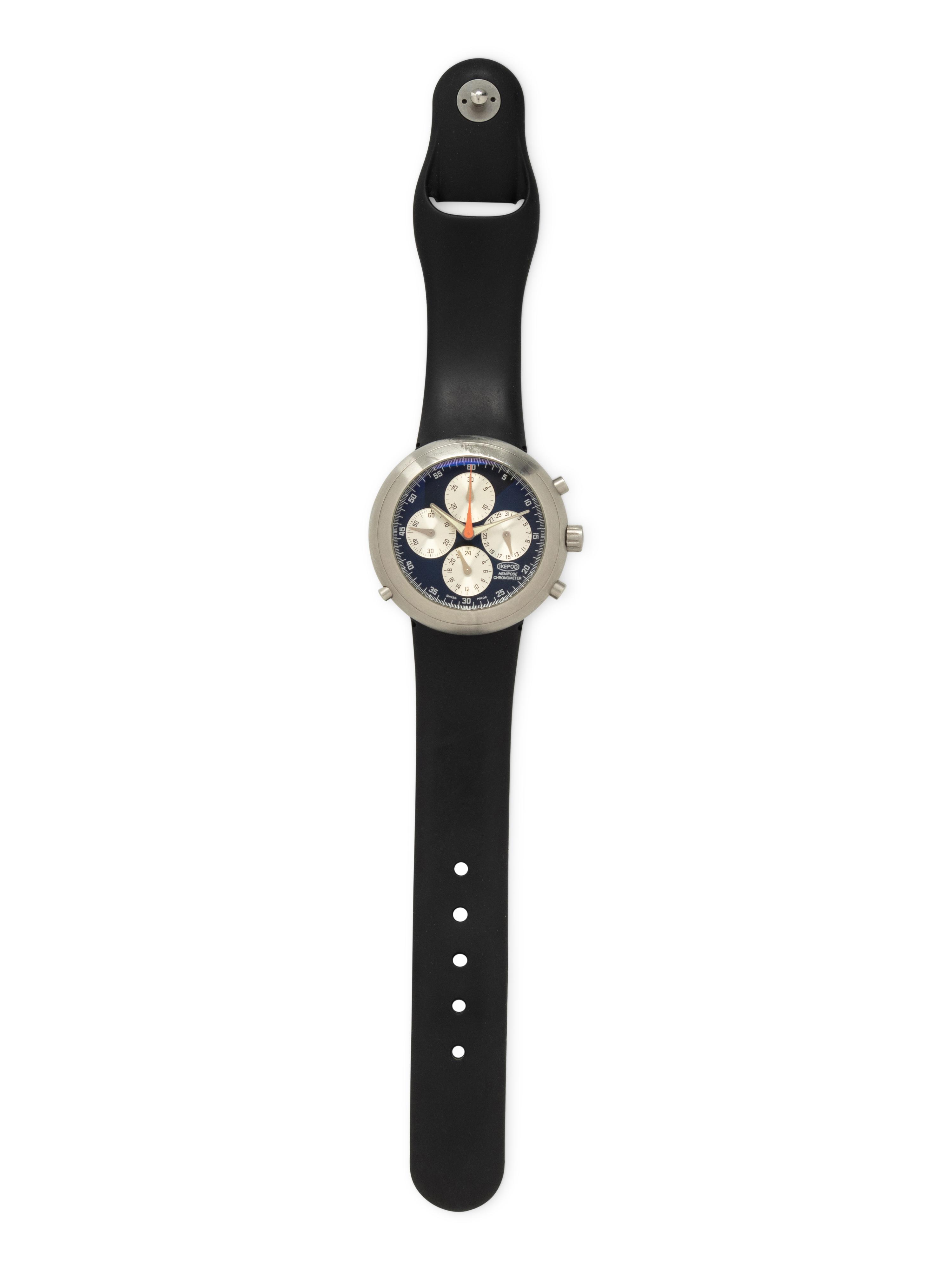 IKEPOD, STAINLESS STEEL 'HEMIPODE CHRONOMETER' WATCH, BOX & PAPERS
