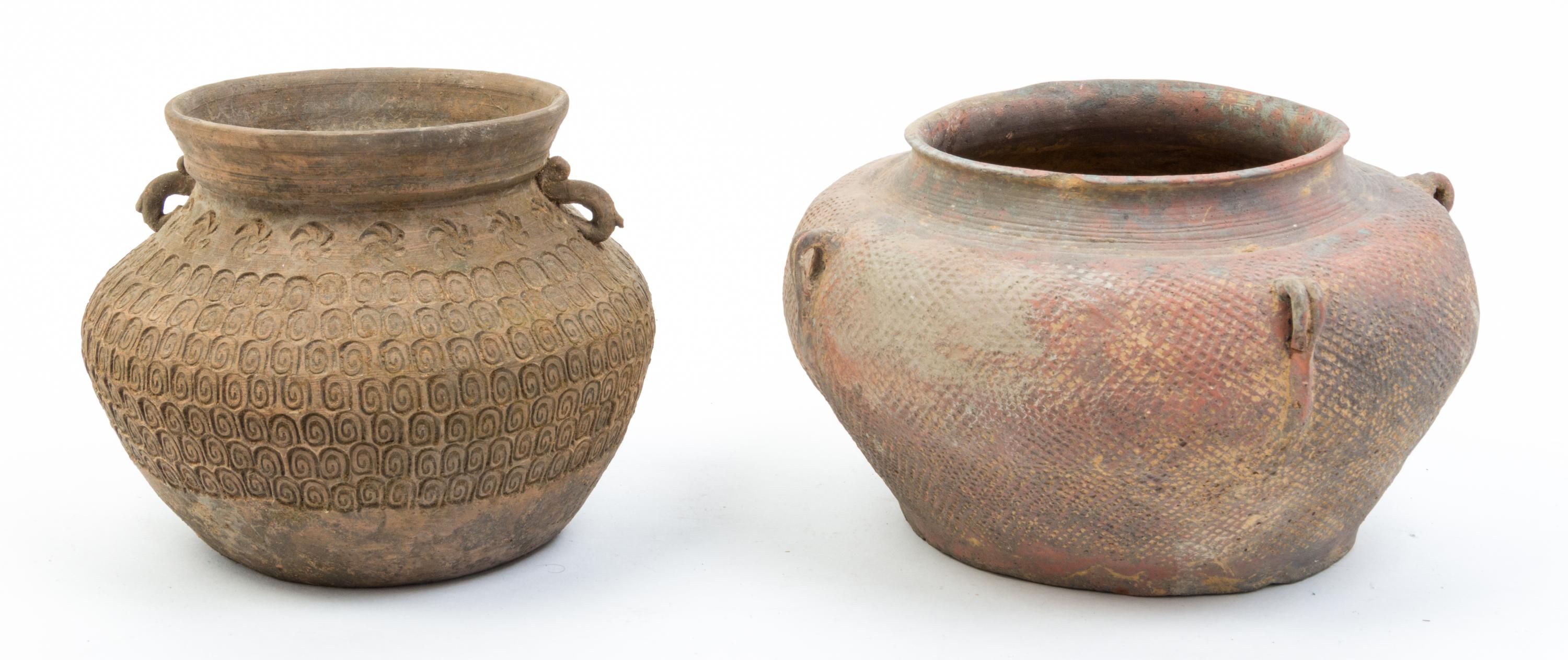 Four Neolithic Style Pottery Vessels Height of first 6 1/4 inches.