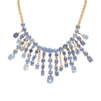 Sapphire, Diamond, and Yellow Gold Necklace