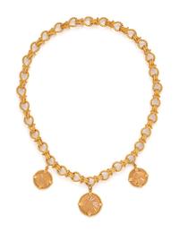 VERDURA, CONVERTIBLE YELLOW GOLD NECKLACE/BRACELET SET