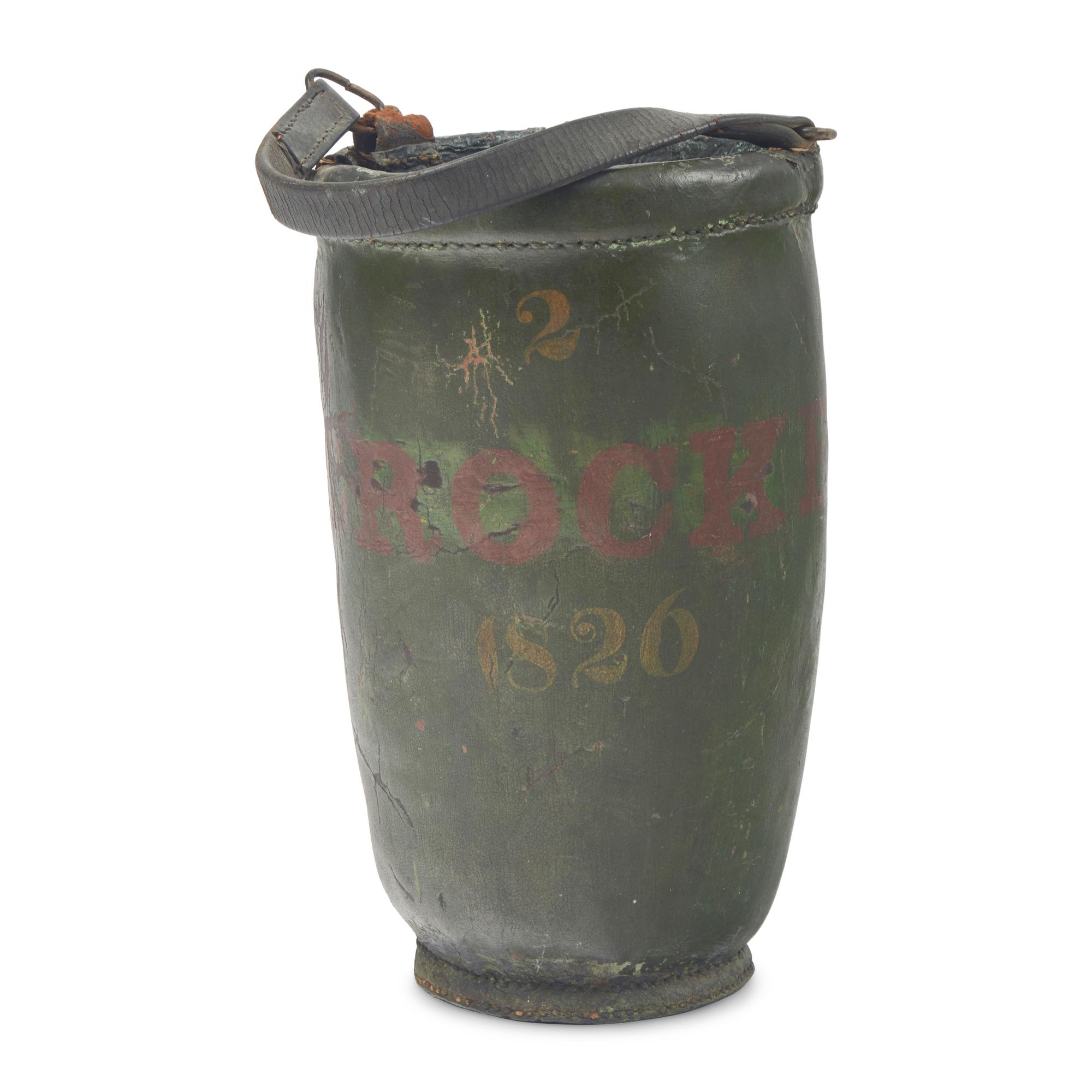 A Painted Leather Fire Bucket