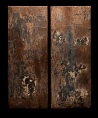 A Pair of Japanese Wood Plaques