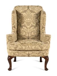 A George II Walnut Wingback Armchair