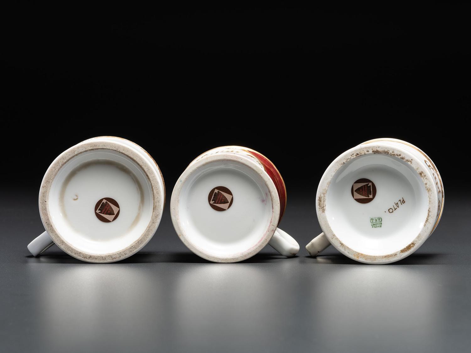 Three Boat Captain's Porcelain Occupational Shaving Mugs