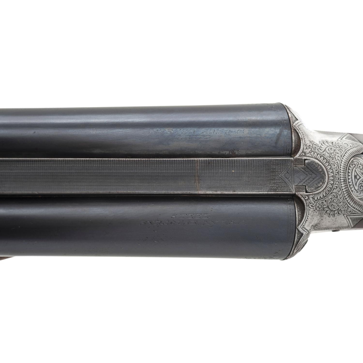 **High Quality B-Grade Lefever Arms Company SxS Hammerless Side Plate Shotgun with Krupp Barrels