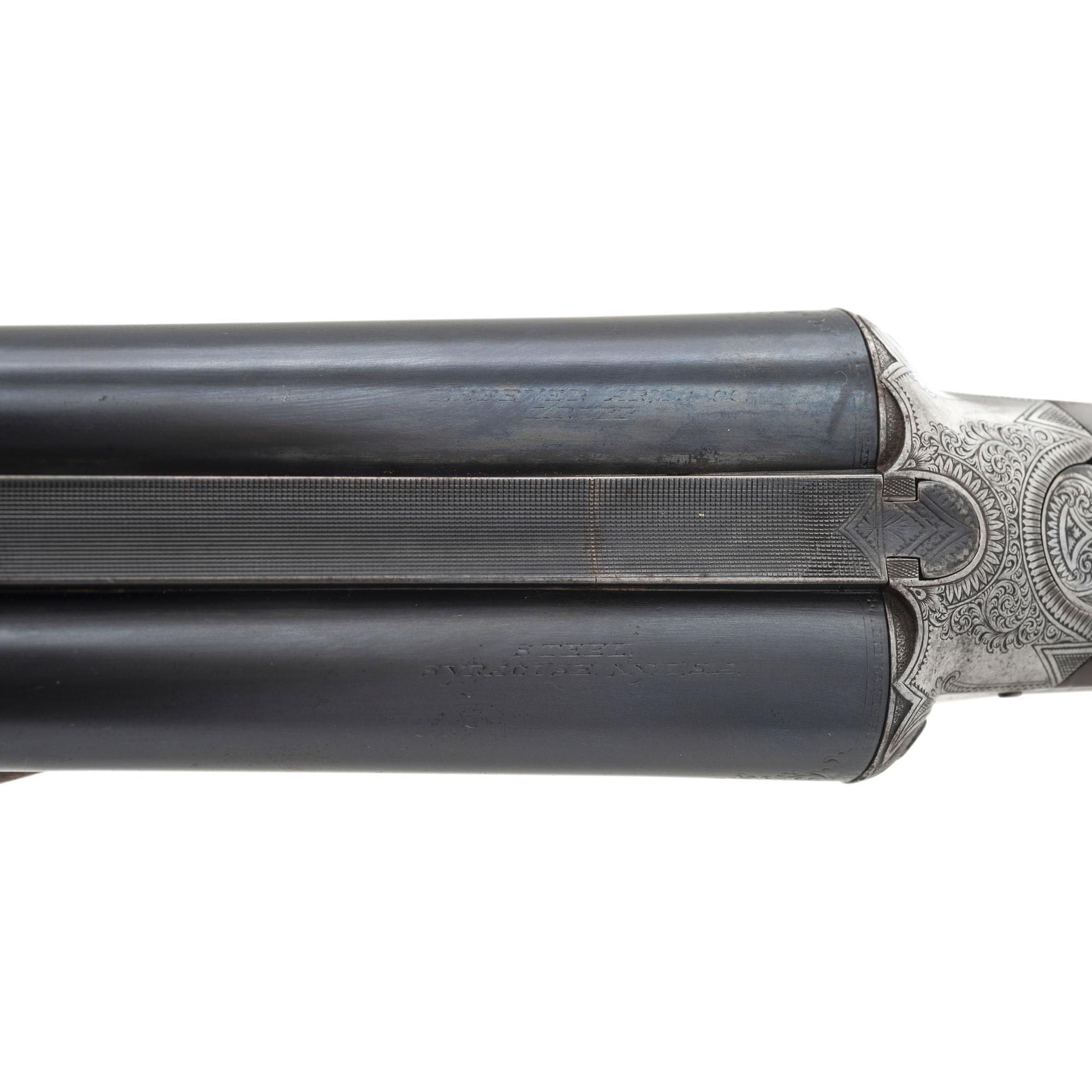 **High Quality B-Grade Lefever Arms Company SxS Hammerless Side Plate Shotgun with Krupp Barrels