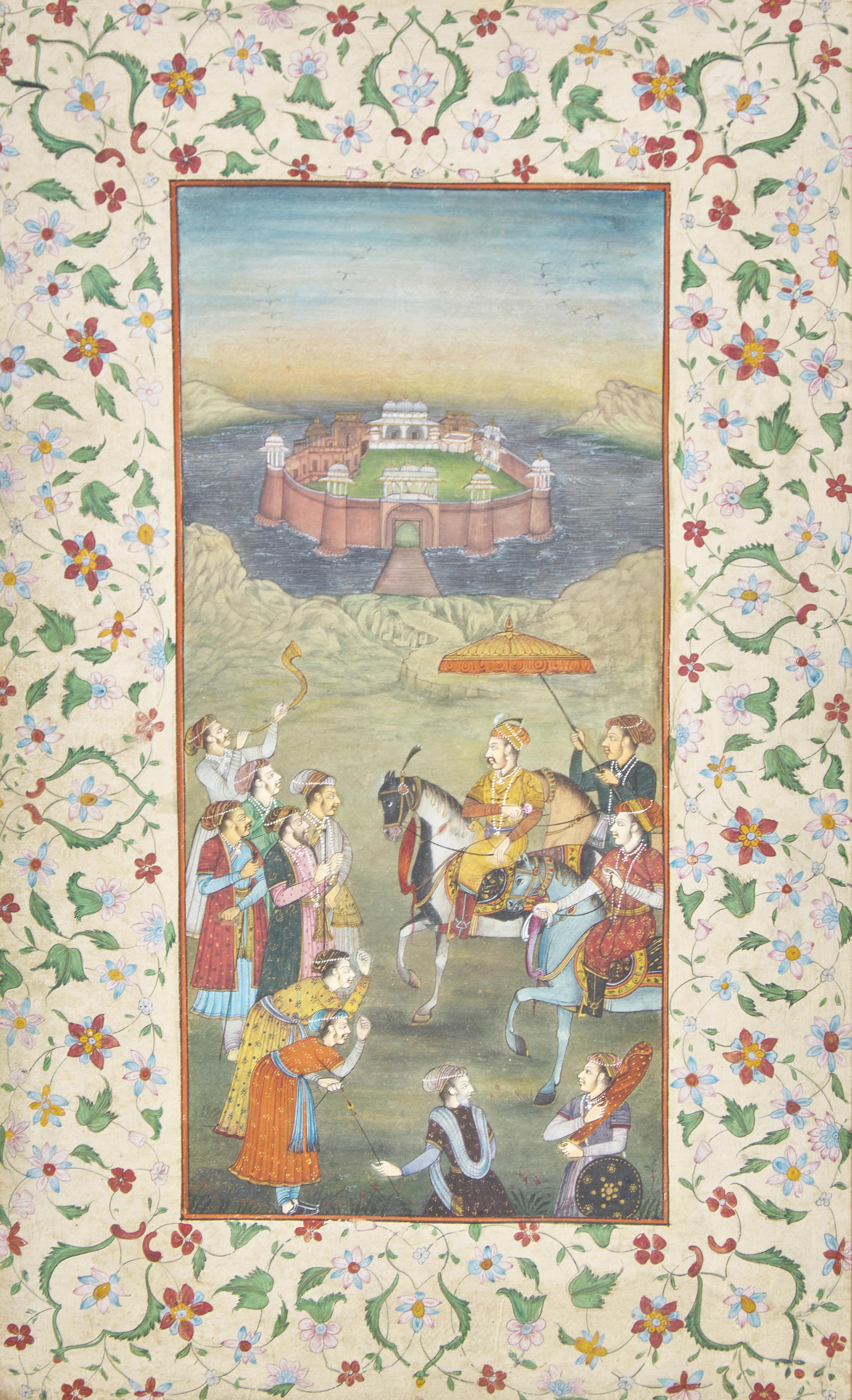Two Indian Miniature Paintings, 19th Century 十九世紀 印度細密畫兩幅