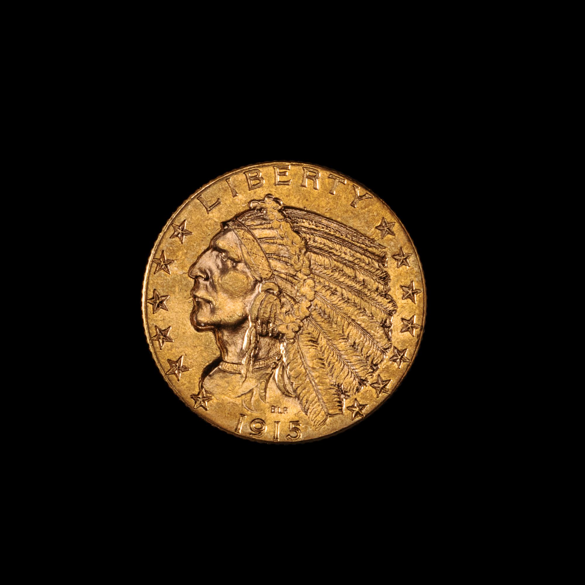A United States 1915 Indian Head $5 Gold Coin