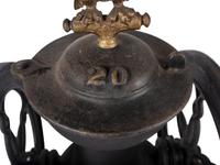 A Landers, Frary & Clark Cast Iron Coffee Mill with an Eagle Finial