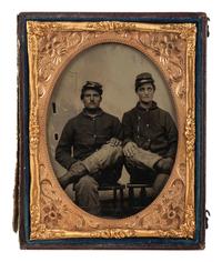 [CIVIL WAR]. 3 tintypes of Union soldiers who appear to have "seen the elephant."