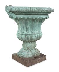 A Pair of Cast Metal Planters