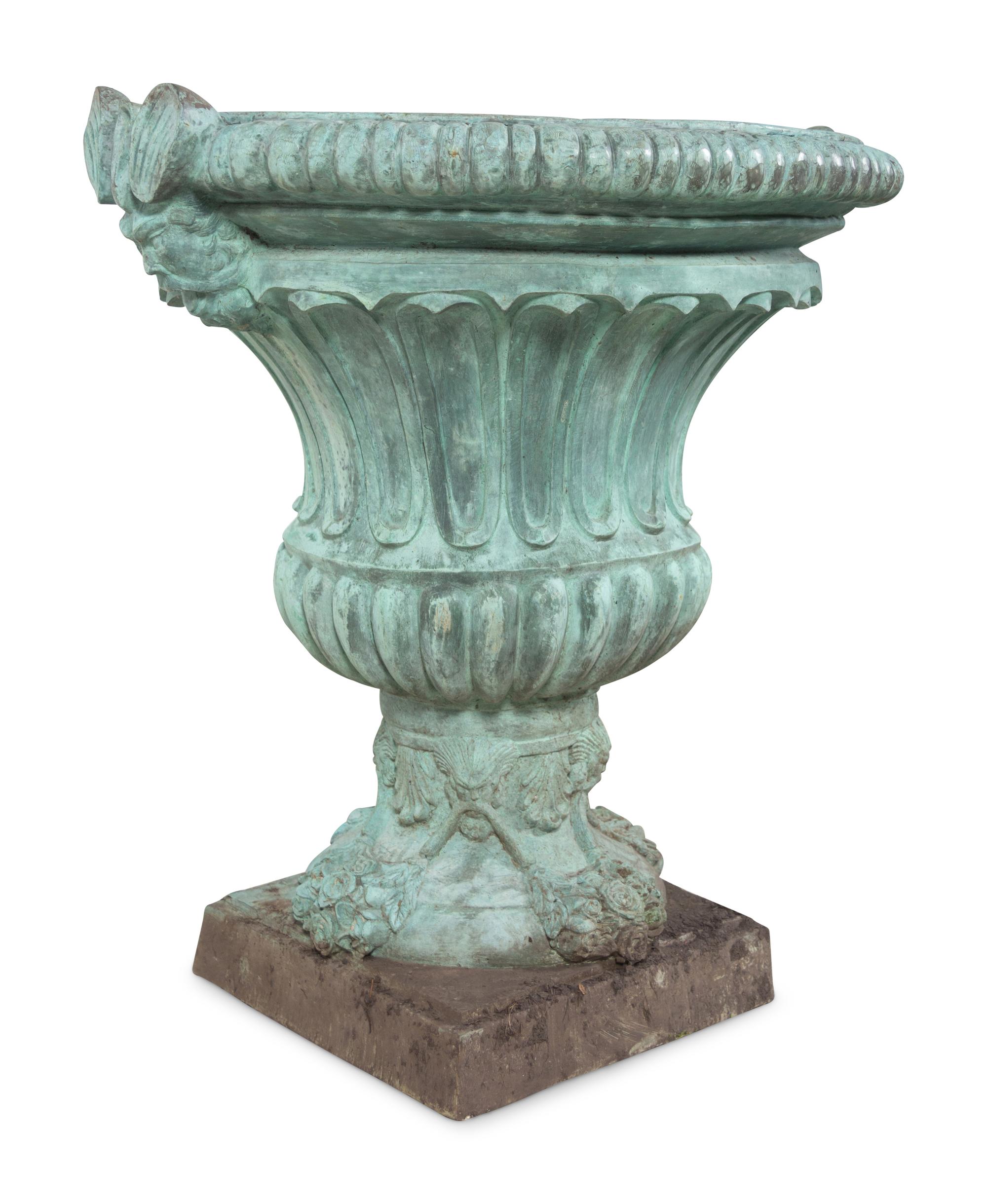 A Pair of Cast Metal Planters
