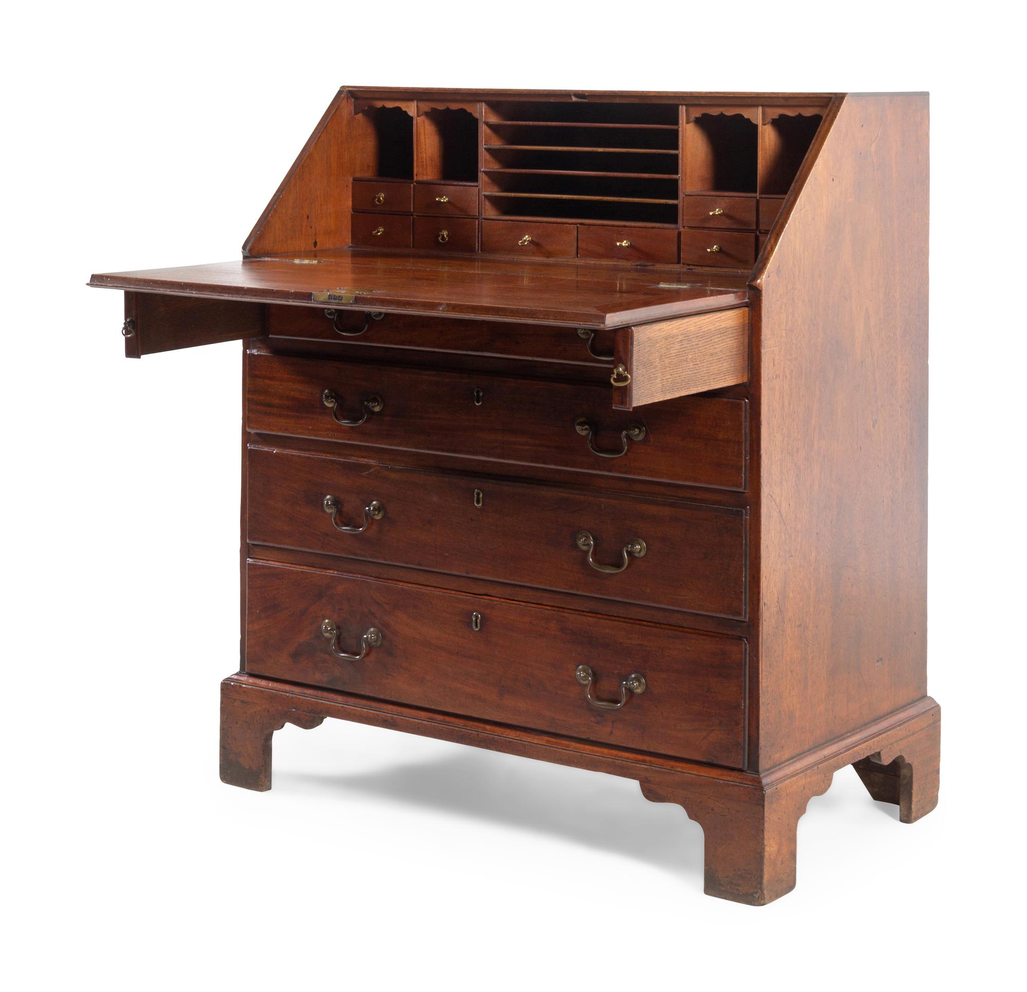 A George III Mahogany Slant-Front Bureau