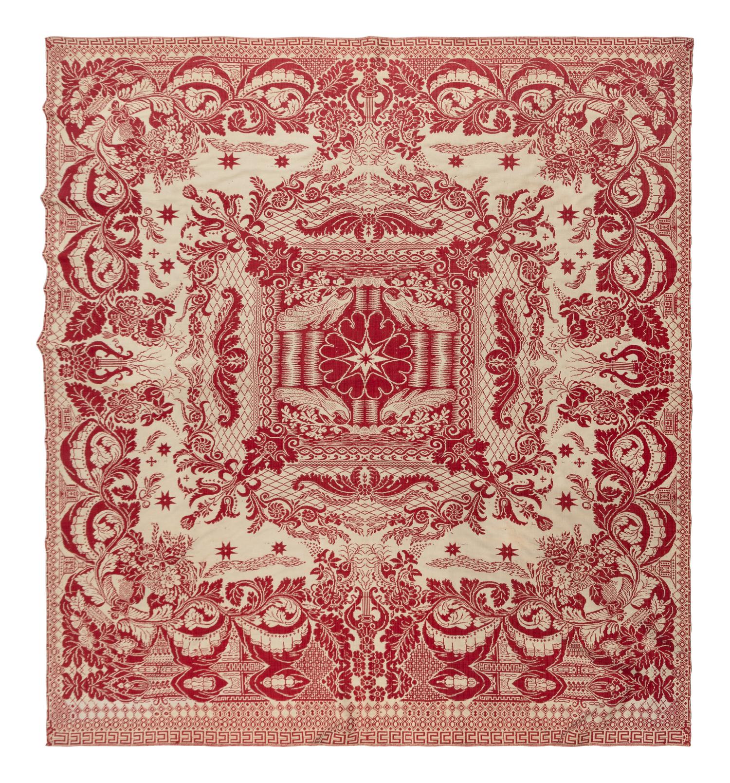 Two Cotton and Wool Jacquard coverlets