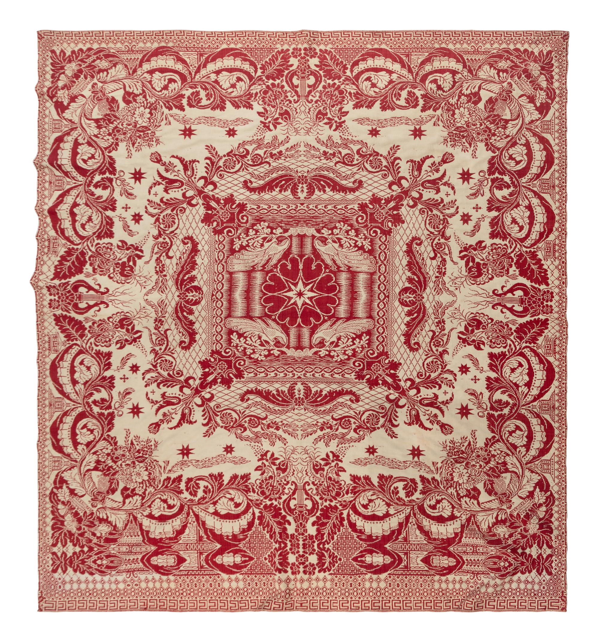 Two Cotton and Wool Jacquard coverlets