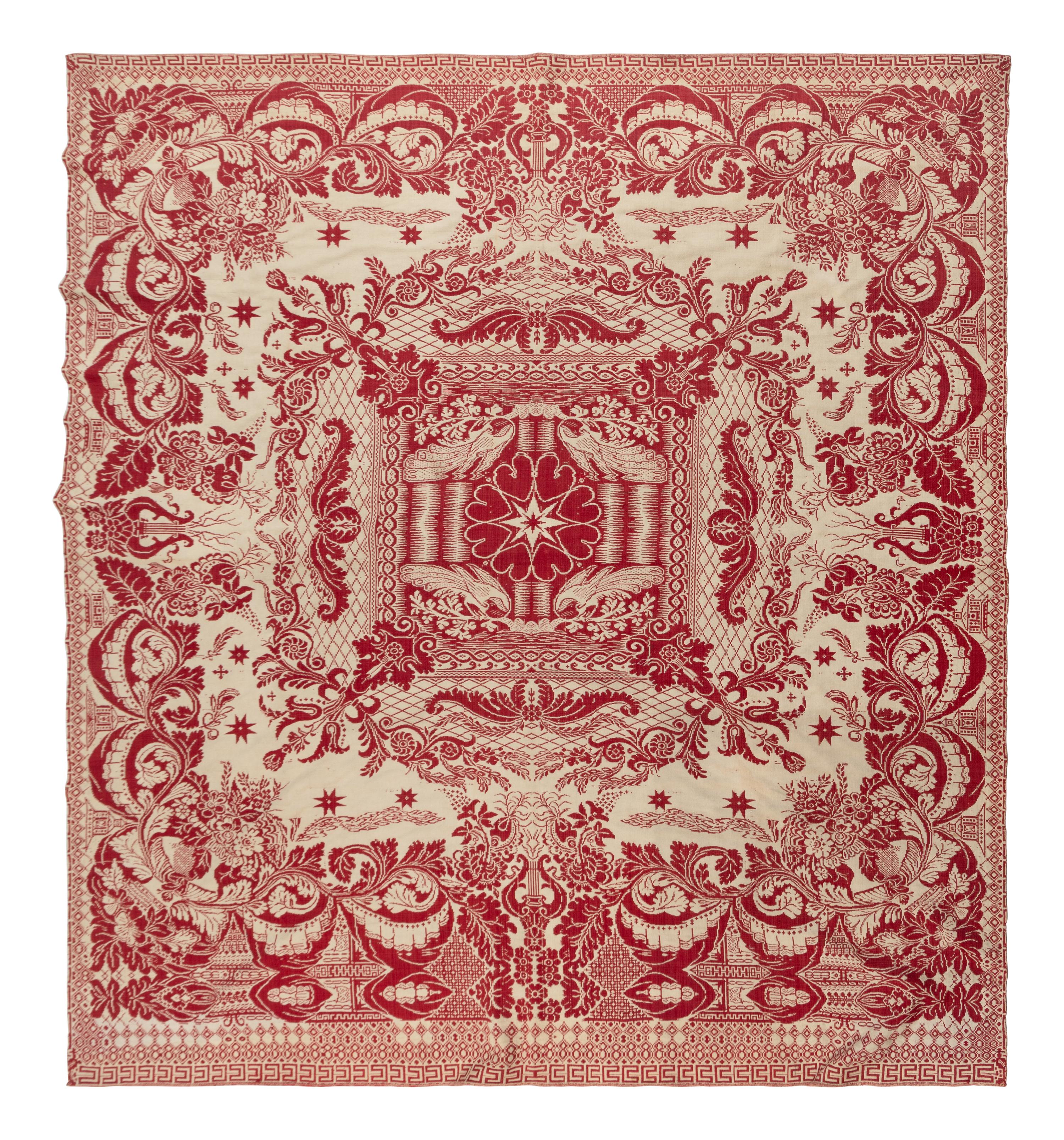 Two Cotton and Wool Jacquard coverlets